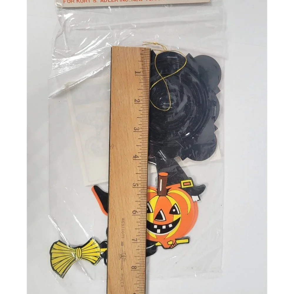 Vtg Halloween Witch 3D Party Garland | 9ft | Kurt Adler | New Old Stock | Japan